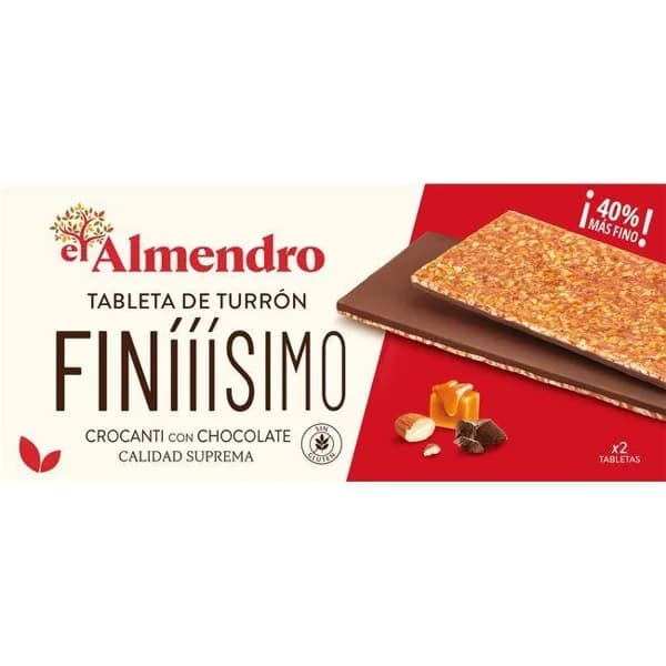Turrón finissimo crocanti chocolate EL ALMENDRO, caja 180 g - 1 ud - Imagen del producto en Findit