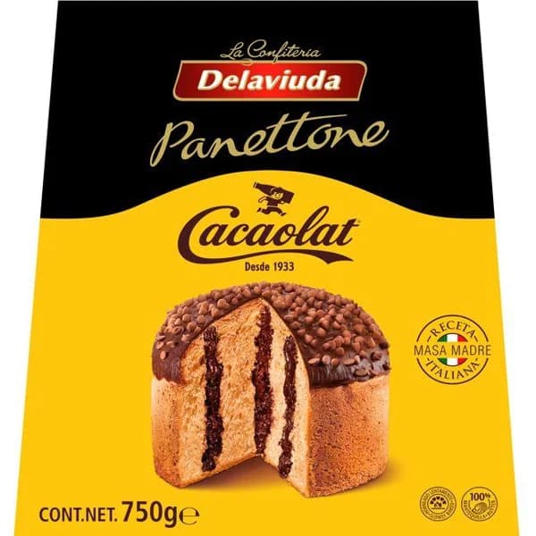 Panettone Cacaolat DELAVIUDA, caja 750 g - 1 ud - Imagen del producto en Findit