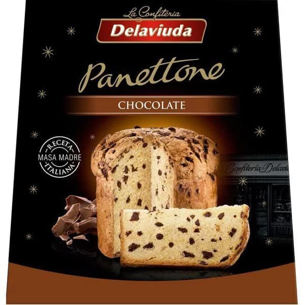 Panettone de chocolate DELAVIUDA, caja 750 g - 1 ud - Imagen del producto en Findit