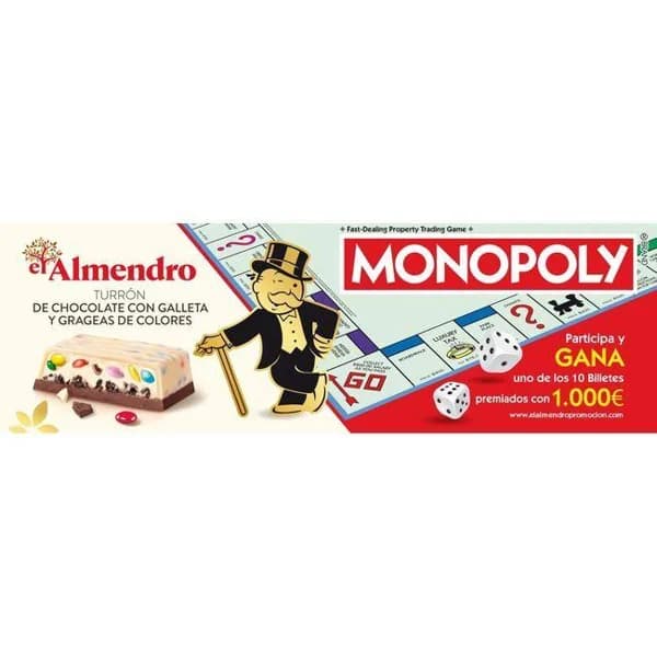 Praliné de Monopoly EL ALMENDRO, tableta 150 g - 1 ud - Imagen del producto en Findit