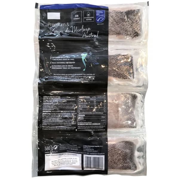 Lomo de merluza austral premium LA SIRENA, 4 uds, bolsa 580 g - 1 ud - Imagen del producto en Findit
