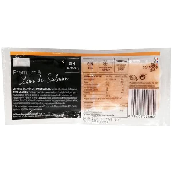 Lomo de salmón premium LA SIRENA, sobre 150 g - 1 ud - Imagen del producto en Findit