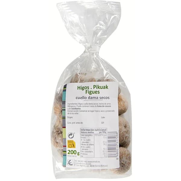 Higo cuello dama EROSKI, bolsa 200 g - 1 ud - Imagen del producto en Findit