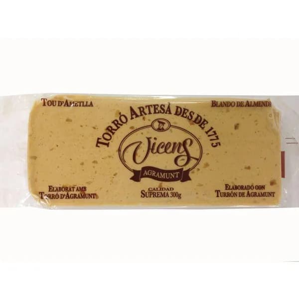 Turrón blando arte VICENS, tableta 300 g - 1 ud - Imagen del producto en Findit