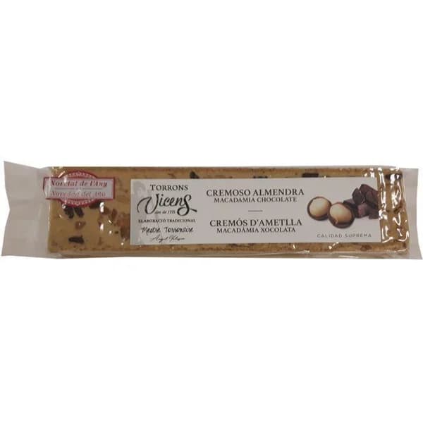 Turrón cremoso almendra macadamia-choco VICENS, tableta 300 g - 1 ud - Imagen del producto en Findit