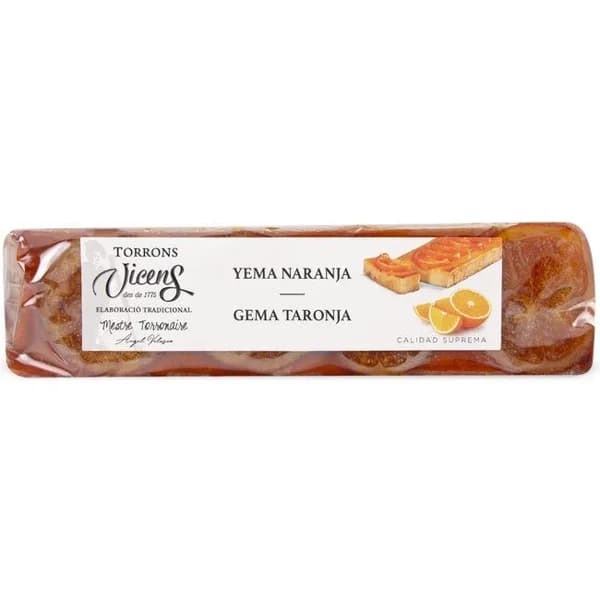 Turrón de yema a la naranja especial VICENS, tableta 300 g - 1 ud - Imagen del producto en Findit