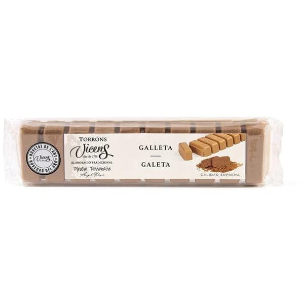 Turrón de galleta especial alargado VICENS, tableta 300 g - 1 ud - Imagen del producto en Findit