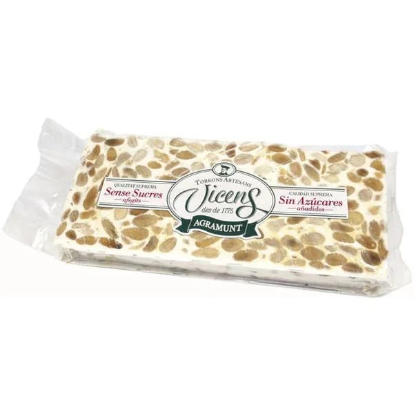 Turrón duro sin azúcar VICENS, tableta 250 g - 1 ud - Imagen del producto en Findit