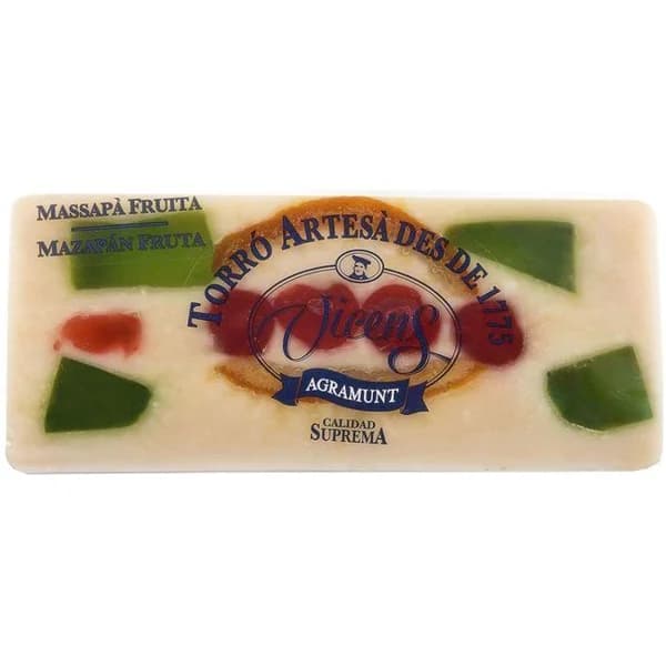 Turrón de mazapán con frutas VICENS, tableta 300 g - 1 ud - Imagen del producto en Findit