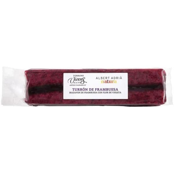 Turrón de frambuesa especial alargado VICENS, tableta 300 g - 1 ud - Imagen del producto en Findit