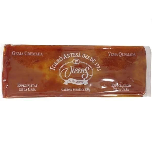 Turrón de crema quemada VICENS, tableta 500 g - 1 ud - Imagen del producto en Findit