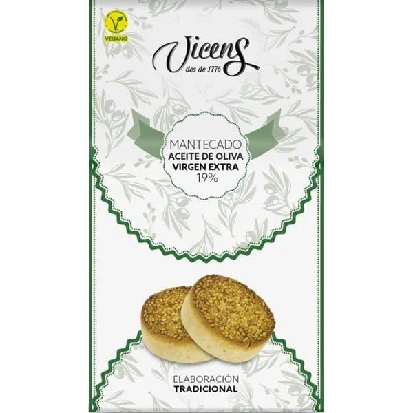 Mantecado aceite de oliva virgen extra 19% VICENS, bolsa 320 g - 1 ud - Imagen del producto en Findit