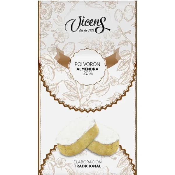 Polvorón de almendra 20%  VICENS, tableta 300 g - 1 ud - Imagen del producto en Findit