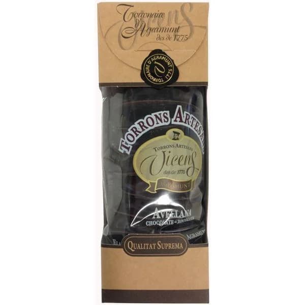 Turrón de Agramunt avellana con chocolate VICENS, caja 300 g - 1 ud - Imagen del producto en Findit