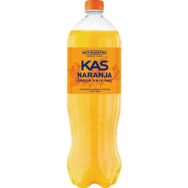 Refresco de naranja KAS, botella 1 litro - 1 ud - Imagen del producto en Findit