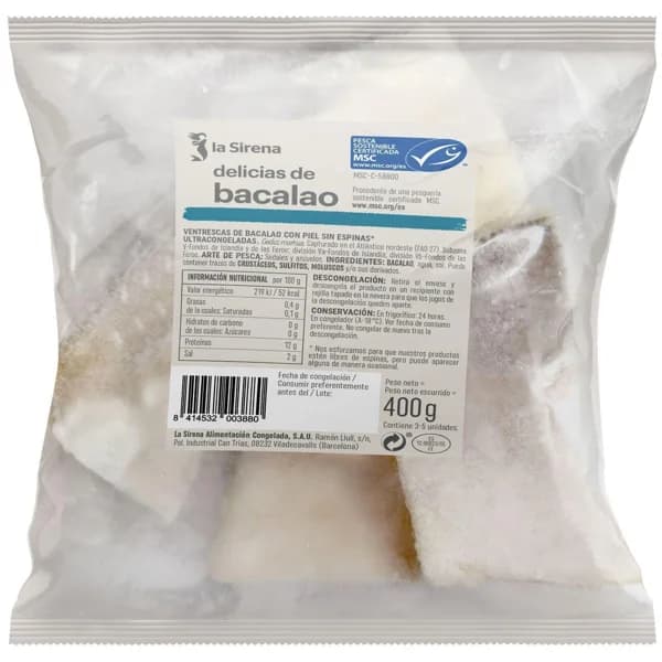 Delicias de bacalao LA SIRENA, bolsa 400 g - 1 ud - Imagen del producto en Findit