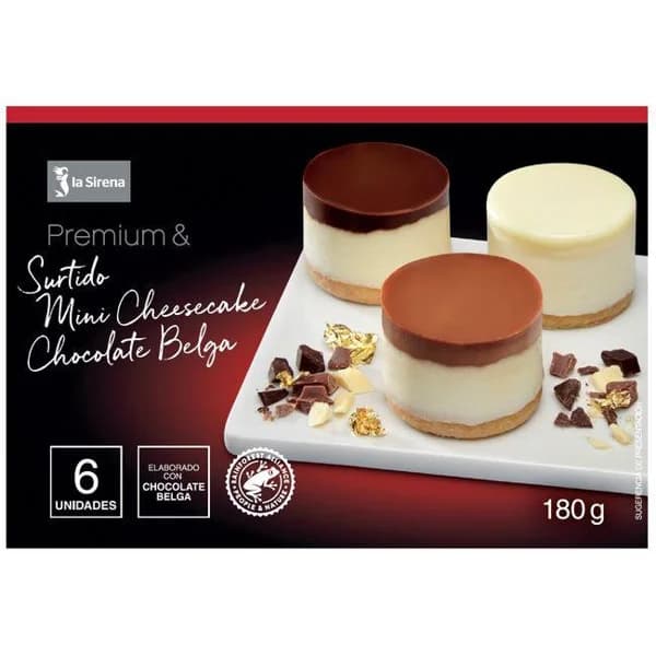 Surtido mini cheescake de chocolate LA SIRENA, caja 180 g - 1 ud - Imagen del producto en Findit