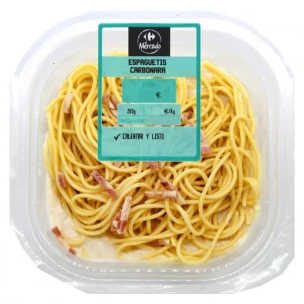 Espaguetis carbonara Carrefour El Mercado 280 g - 0.28 kg - Imagen del producto en Findit