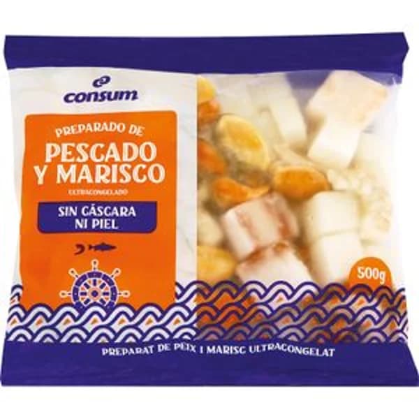 Prep. Pescado y Marisco S/Cáscara y Piel - 0.5 kg - Imagen del producto en Findit