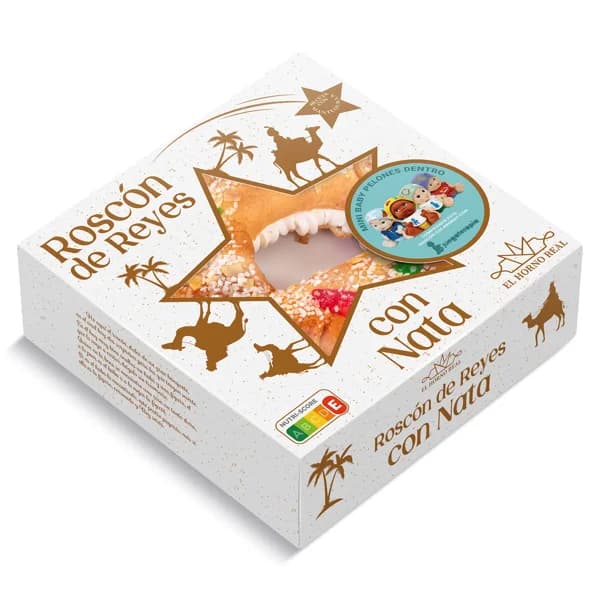 Roscón de Reyes premium con nata Dulce Noel Dia caja 875 g - 1 ud - Imagen del producto en Findit