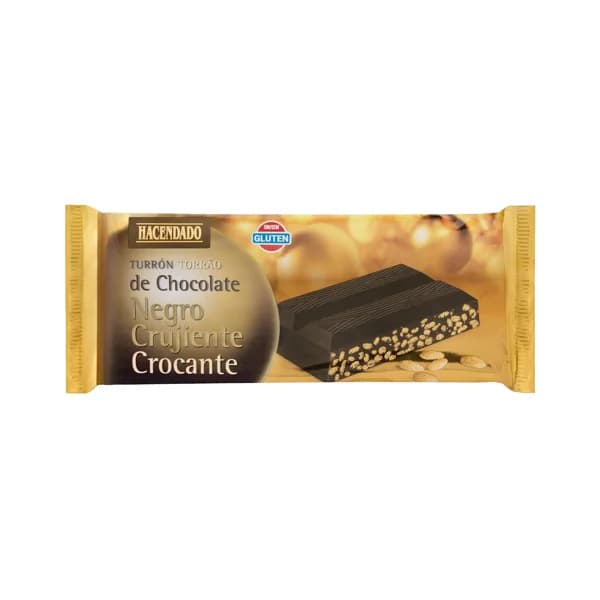Turrón de chocolate negro crujiente Hacendado - 1 ud - Imagen del producto en Findit