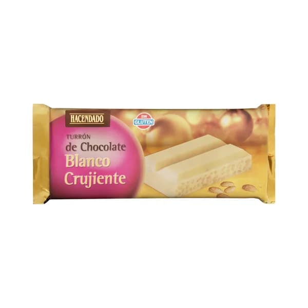 Turrón de chocolate blanco crujiente Hacendado - 1 ud - Imagen del producto en Findit