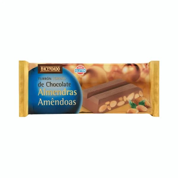 Turrón de chocolate con almendras Hacendado - 1 ud - Imagen del producto en Findit