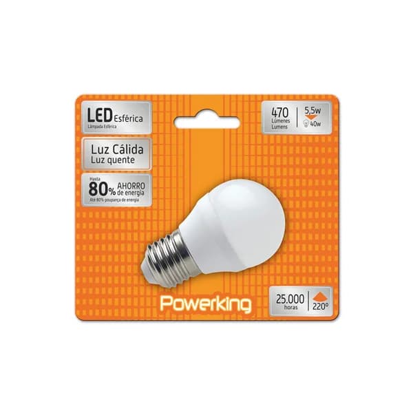 Bombilla LED Esférica 5W E27 5000K 440LM - 1 ud - Imagen del producto en Findit