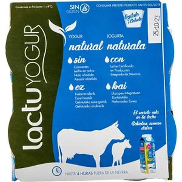 Yogur natural 4x125 g - 0.5 kg - Imagen del producto en Findit