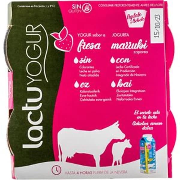 Yogur con sabor a fresa 4x125 g - 0.5 kg - Imagen del producto en Findit