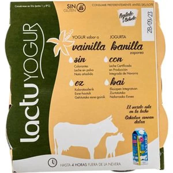 Yogur con sabor a vainilla 4x125 g - 0.5 kg - Imagen del producto en Findit