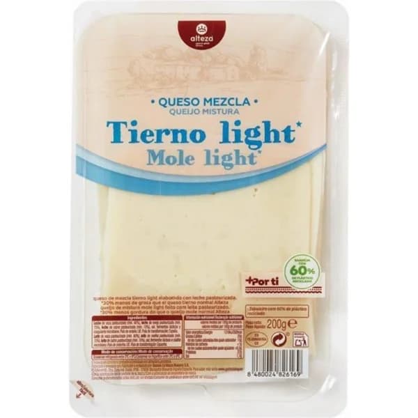 Queso Tierno Light Lonchas - 0.2 kg - Imagen del producto en Findit