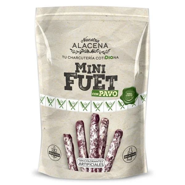 Mini fuet con pavo Nuestra Alacena de Dia bolsa 50 g - 0.05 kg - Imagen del producto en Findit
