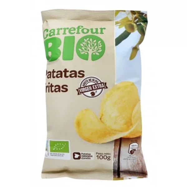 Patatas fritas en aceite de oliva ecológicas Carrefour Bio 100 g. - 0.1 kg - Imagen del producto en Findit