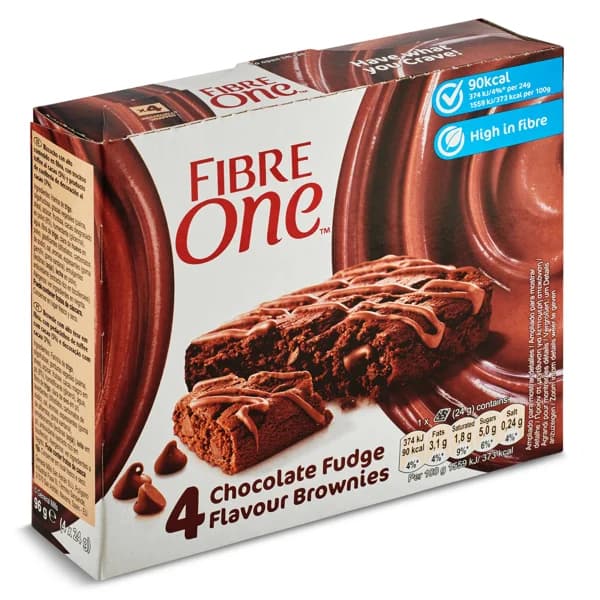 Barritas de brownie de chocolate Fibre one caja 96 g - 0.1 kg - Imagen del producto en Findit