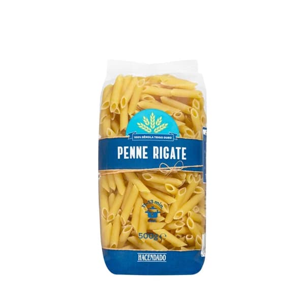 Pasta penne rigate Hacendado - 0.5 kg - Imagen del producto en Findit