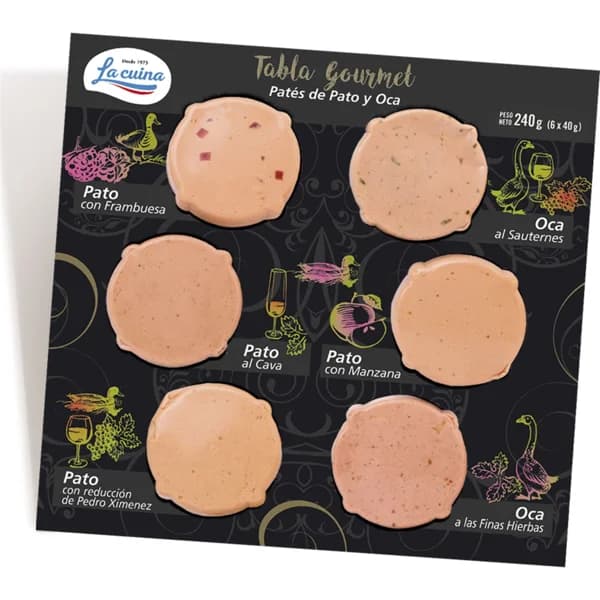 Tabla Gourmet Pate Pato Oca 6X40Gr - 0.24 kg - Imagen del producto en Findit