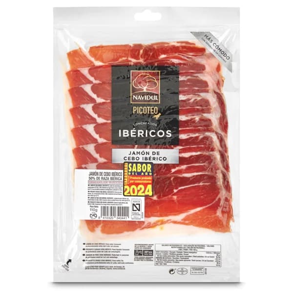 Jamón de cebo ibérico 50% de raza ibérica Navidul sobre 110 g - 7 kg - Imagen del producto en Findit