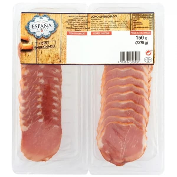 Lomo embuchado curado en lonchas Embutidos España bipack de 2x75 g - 0.15 kg - Imagen del producto en Findit