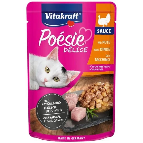 Pechuga de pavo en salsa para gato VITAKRAFT Poesie, sobre 85 g - 1 ud - Imagen del producto en Findit