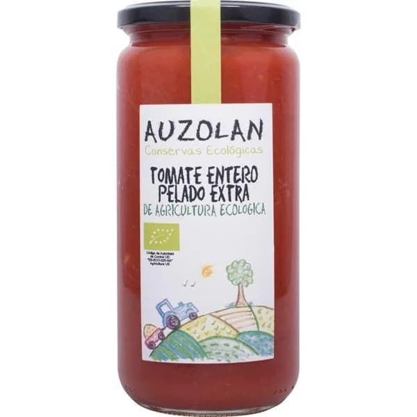 Tomate entero ecológico AUZOLAN, frasco 400 g - 1 ud - Imagen del producto en Findit