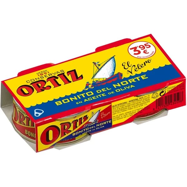 Bonito en aceite de oliva ORTIZ, pack 2x63 g - 1 ud - Imagen del producto en Findit