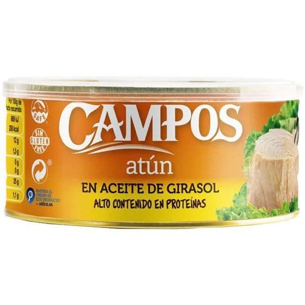 Atún en aceite girasol CAMPOS, lata 750 g - 1 ud - Imagen del producto en Findit