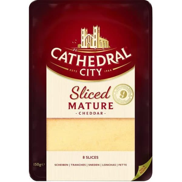 Queso curado CATHEDRAL CITY, lonchas, bandeja 150 g - 1 ud - Imagen del producto en Findit