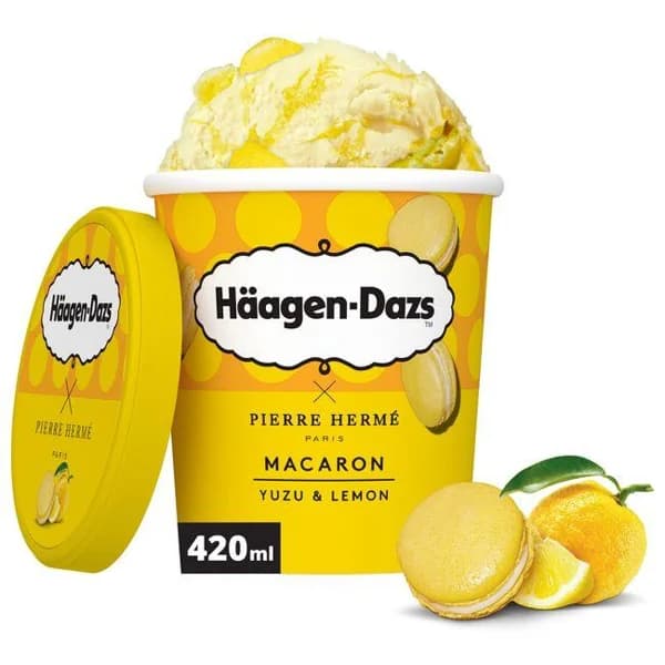 Helado macarron Yuzu Lemon HAAGEN DAZS, tarrina 360 g - 1 ud - Imagen del producto en Findit