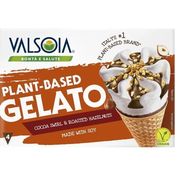 Conos de helados de soja de vainilla VALSOIA, caja 4uds - 4 ud - Imagen del producto en Findit