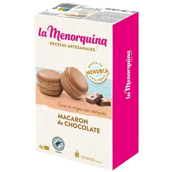 Macaron de chocolate LA MENORQUINA, 4 uds, caja 120 g - 1 ud - Imagen del producto en Findit