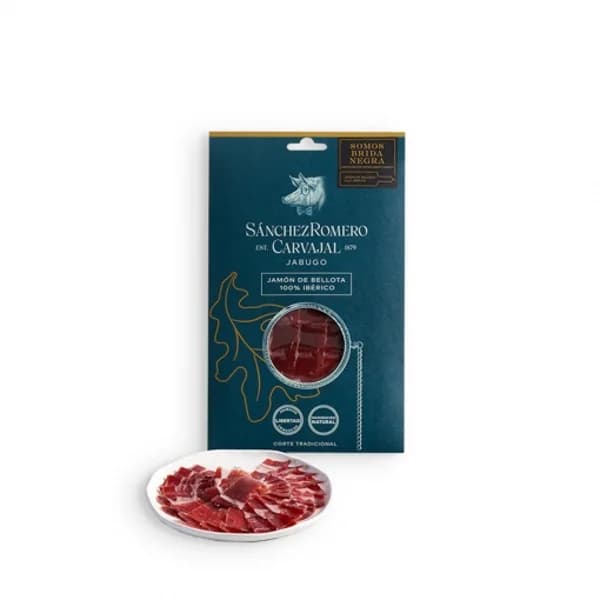 Jamón de Bellota Ibérico 100% Raza Ibérica en lonchas Sánchez Romero Carvajal sin gluten 70 g - 0.07 kg - Imagen del producto en Findit