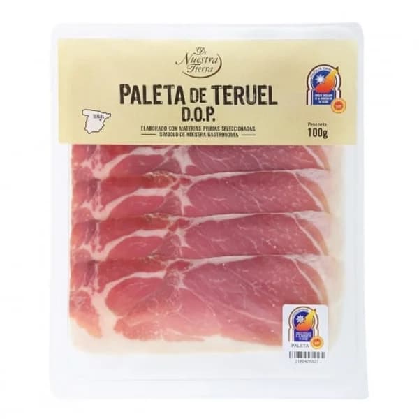 Paleta curada D.O.P Teruel De Nuestra Tierra 100 g - 0.1 kg - Imagen del producto en Findit
