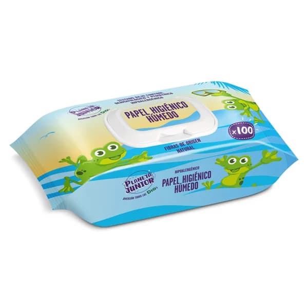 Papel higiénico húmedo Planeta Junior de Dia bolsa 100 unidades - 94.5 ud - Imagen del producto en Findit